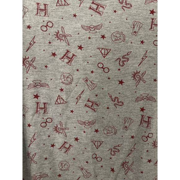 Harry Potter Gray Medium Short Sleeve Tee Iconic Symbols Gryffindor Slytherin - Picture 3 of 4